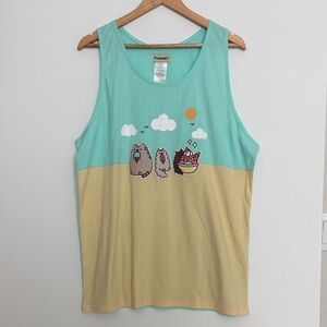 Pusheen Mint and Tan Pet Tank Top